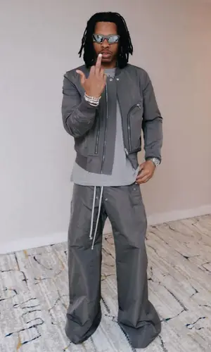Lil Baby wearing Rick Owens trousers