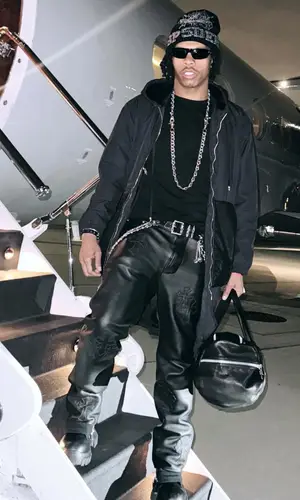 Lil Baby wearing Chrome Hearts belt