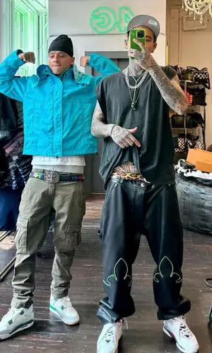 Central Cee wearing Chrome Hearts backpack