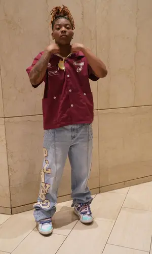 K Hood wearing Playboy jeans