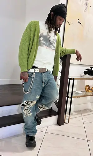 Offset wearing Chrome Hearts jewelry