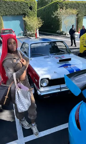 Sexyy Red wearing Louis Vuitton bag