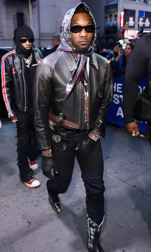 Offset wearing Chrome Hearts belt