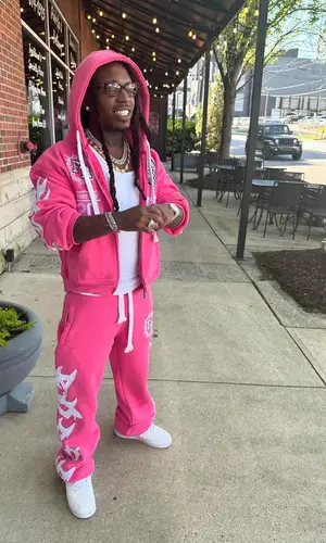 Jacquees’ Outfit in Frozen Roses Hoodie & Nike Sneakers (2024)