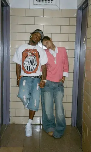 Toosii wearing Kapital shorts