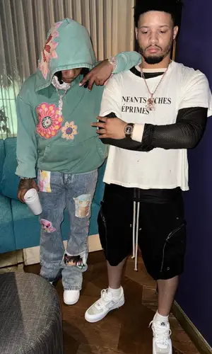 Veeze wearing Rick Owens shorts