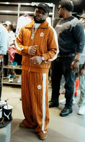 Davido’s Outfit in Palomo Jacket & Puma Cap (2024)