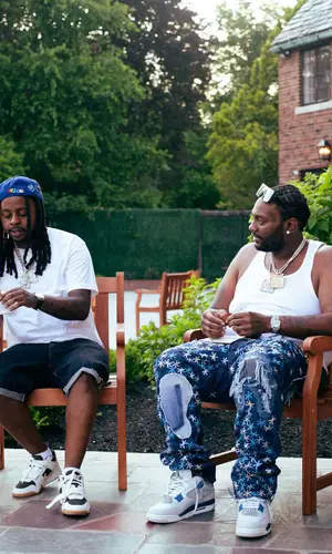 Peezy wearing Jordan other
