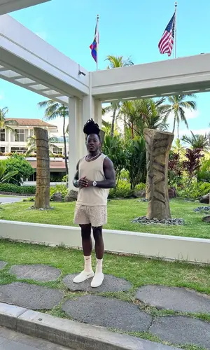 Ace Hood wearing Zara top