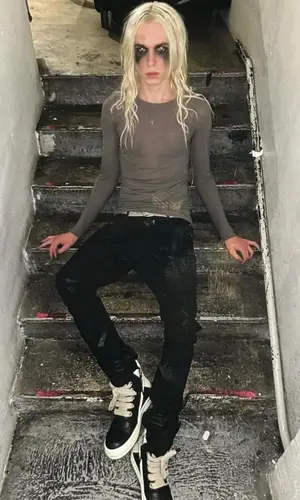 2hollis wearing Rick Owens jeans