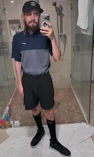 Pouya wearing Nike sock