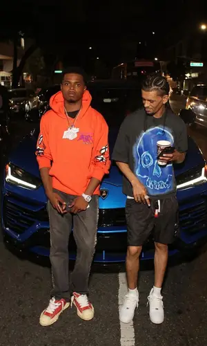 TJ Porter wearing Kapital jeans