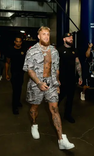Jake Paul wearing Amiri shirt