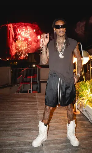 Wiz Khalifa wearing Rick Owens top