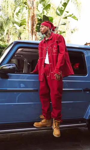 NLE Choppa wearing Timberland boots