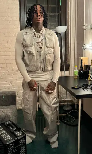 Moneybagg Yo wearing Rick Owens top