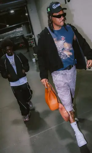 Future wearing Hermes bag