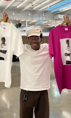 Tyler, The Creator’s Outfit in Supreme T-Shirt, Golf Wang Pants & Tyler The Creator Merch (2024)
