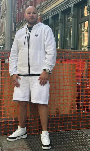 Fat Joe’s Outfit in Prada Jacket, Jordan Sneakers & Fragment (2024)