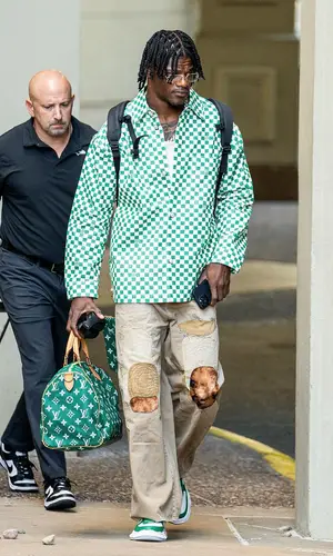 Lamar Jackson wearing Kapital jeans