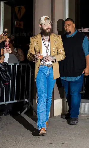 Post Malone wearing Lucchese boots