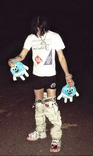 Sematary’s Outfit in True Religion Jeans, B.B. Simon Belt & Chrome Hearts Underwear (2024)