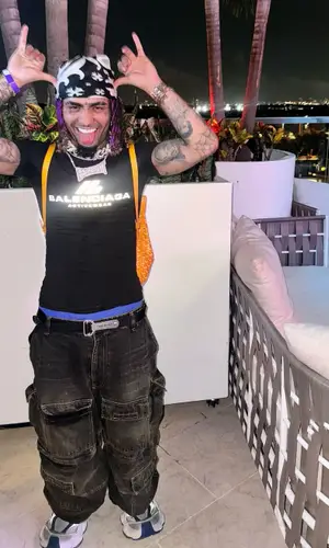 Lil Pump wearing Balenciaga sneakers