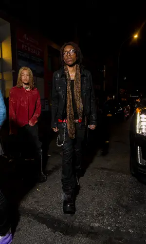 Lil Tecca wearing Alexander McQueen scarf