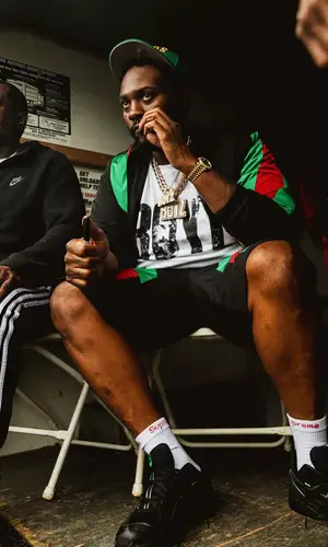 Peezy wearing Bottega Veneta other