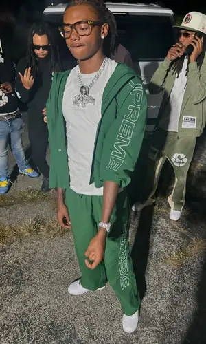 Babyfxce E wearing Supreme jacket