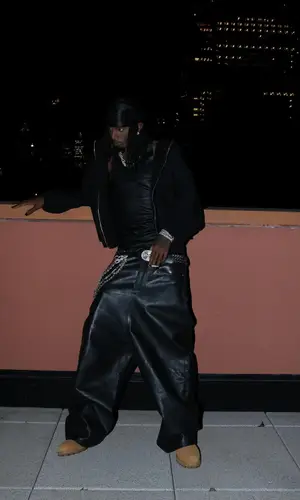 Playboi Carti wearing Chrome Hearts belt