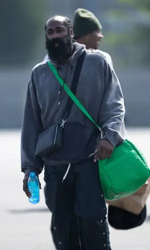 James Harden’s Outfit in Maison Mihara Yasuhiro Hoodie, Bottega Veneta Bag & Prada (2024)