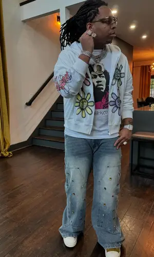 Lil Gotit’s Outfit in Carpe Vestem Hoodie, Palatium Jeans & Rick Owens Sneakers (2024)