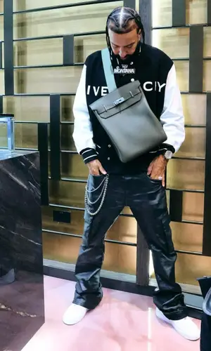French Montana’s Outfit in Givenchy Jacket, Nike Sneakers & Hermes Bag (2024)