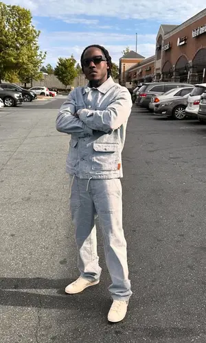 Ace Hood wearing Scotch & Soda jacket