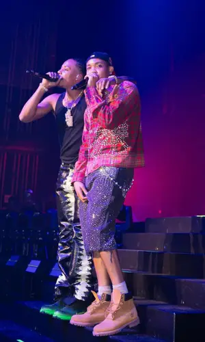 G Herbo wearing Birth Of Royal Child shorts