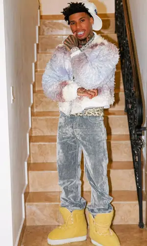 NLE Choppa wearing PDF boots