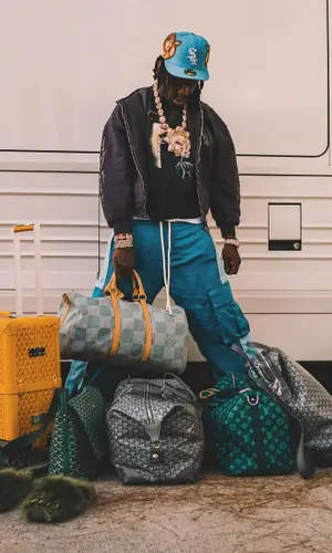Chief Keef wearing Nahmias pants