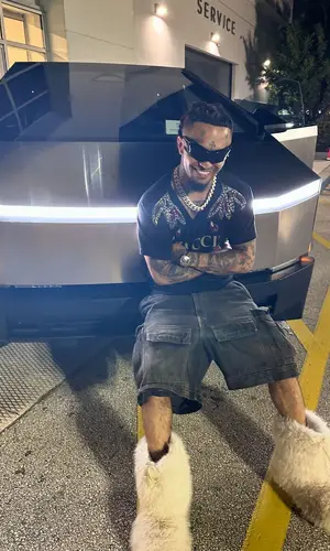 Lil Pump wearing Balenciaga jeans