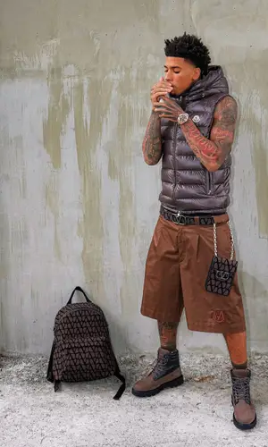 NLE Choppa wearing Moncler boots