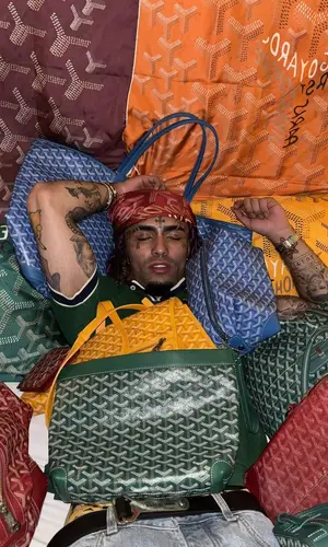 Lil Pump wearing Balenciaga belt