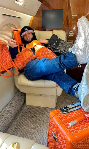 El Alfa El Jefe’s Outfit in Balenciaga Sneakers & Goyard Backpack (2024)