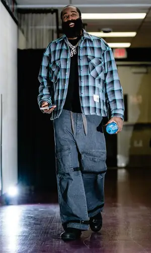 James Harden’s Outfit in Maison Mihara Yasuhiro Jacket, Kapital Jeans & Rick Owens Sneakers (2024)