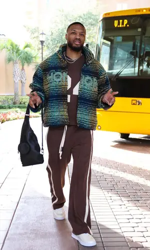 Damian Lillard wearing Nahmias pants