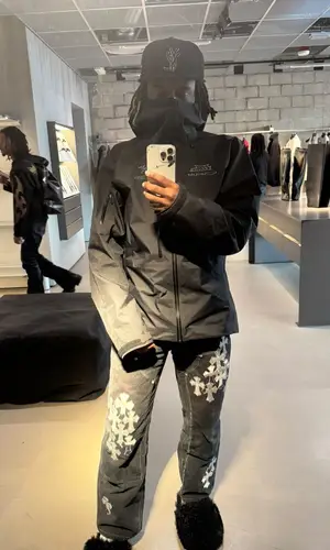 Ken Carson wearing Yves Salomon sandal