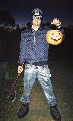 Sematary’s Outfit in Louis Vuitton Jacket, Robins Jeans Jeans & B.B. Simon Belt (2025)