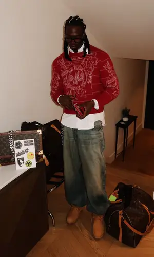 Lancey Foux’s Outfit in Balenciaga Jeans, Timberland Boots & Chrome Hearts Eyewear (2025)