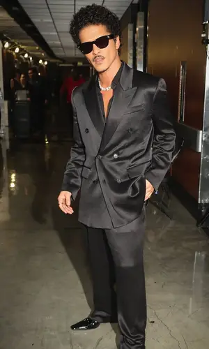 Bruno Mars wearing Saint Laurent jacket