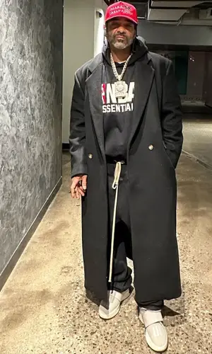 Jim Jones wearing Fear of God hoody
