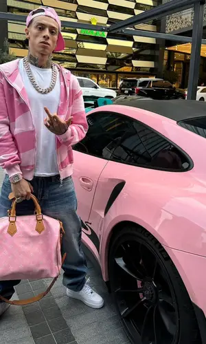 Central Cee wearing Louis Vuitton bag